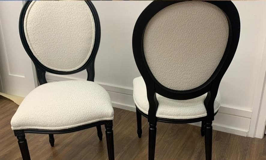 Oval-back dining chairs — after