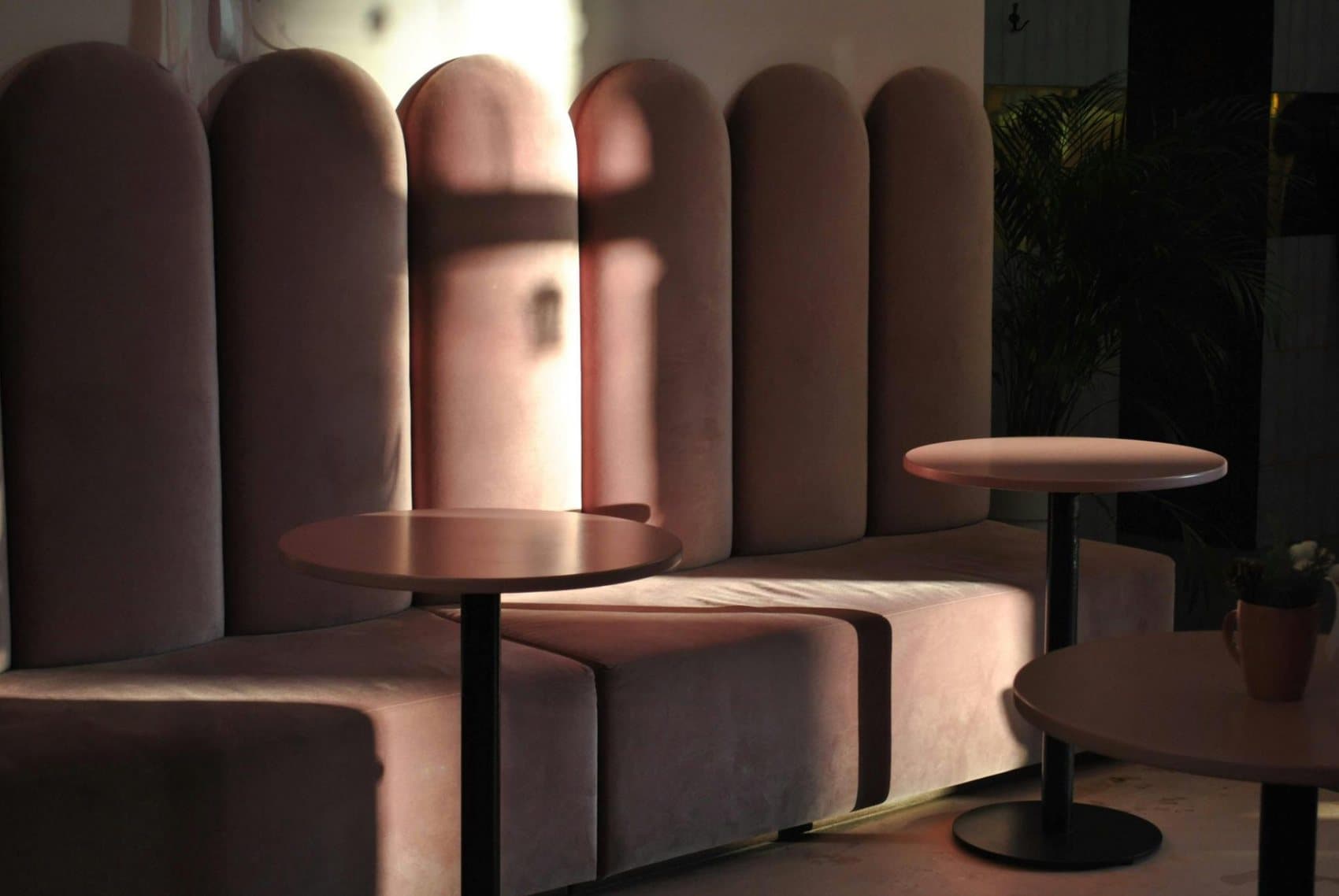 Custom tufted banquette